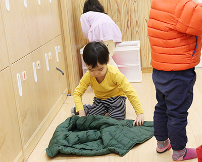 画像：登園の様子
